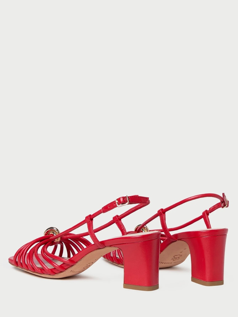 Loeffler Randall Minna Red Leather Heeled Sandal - Picture 4 of 10